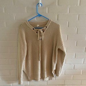 Cute Lace-up Sweater